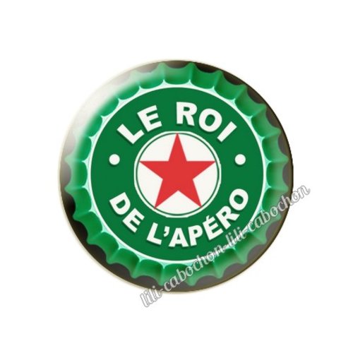 Le roi de l'apéro km31 cabochon en résine époxy 25 mm