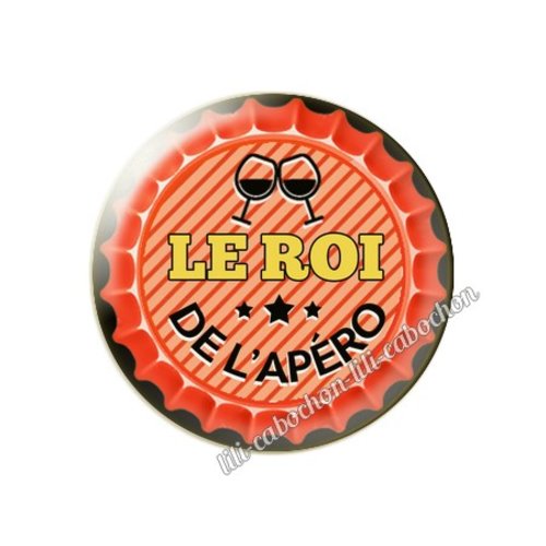 Le roi de l'apéro km32 cabochon en résine époxy 25 mm
