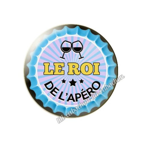Le roi de l'apéro km33 cabochon en résine époxy 25 mm