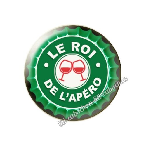 Le roi de l'apéro km38 cabochon en résine époxy 25 mm