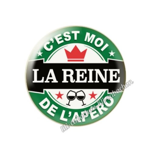 La reine de l'apéro km41 cabochon en résine époxy 25 mm