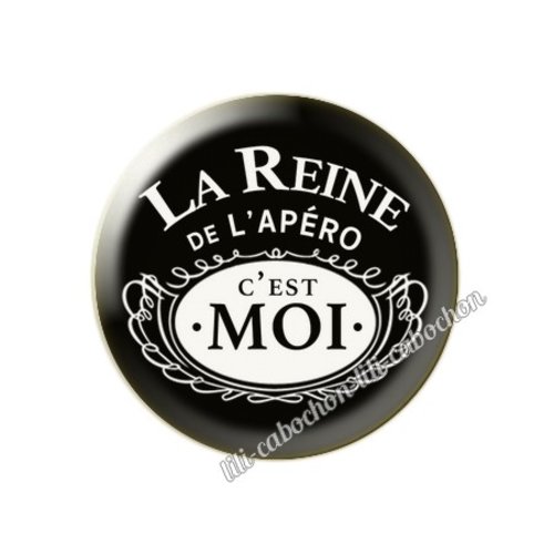 La reine de l'apéro km43 cabochon en résine époxy 25 mm