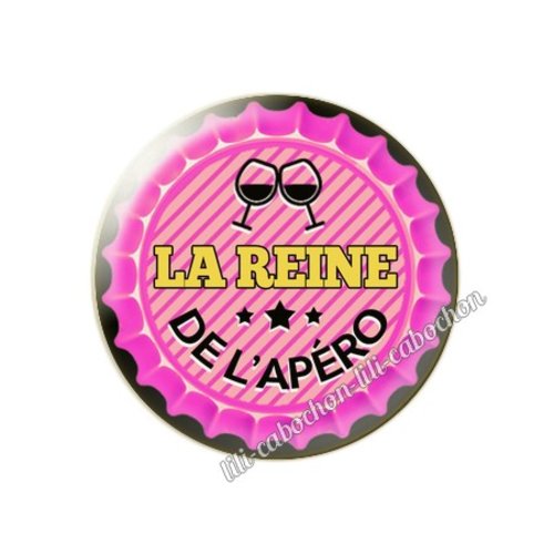 La reine de l'apéro km44 cabochon en résine époxy 25 mm