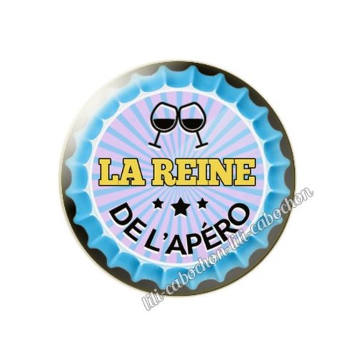 La reine de l'apéro km47 cabochon en résine époxy 25 mm