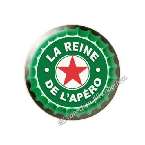 La reine de l'apéro km48 cabochon en résine époxy 25 mm