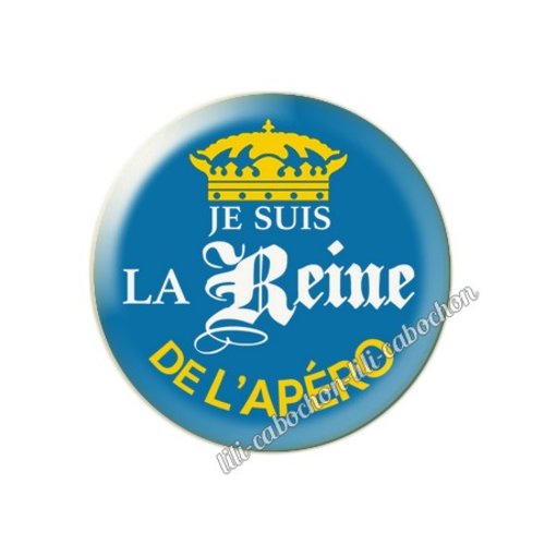 La reine de l'apéro km49 cabochon en résine époxy 25 mm