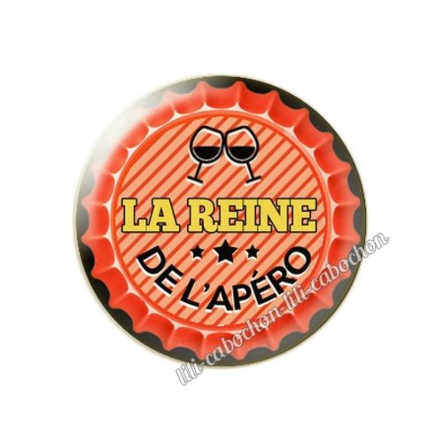La reine de l'apéro km60 cabochon en résine époxy 25 mm
