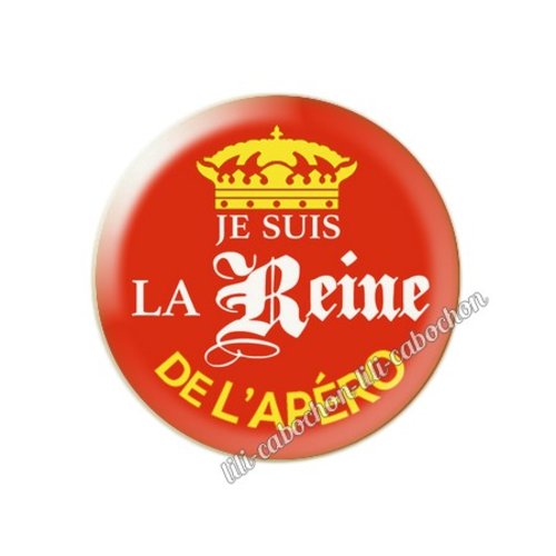 La reine de l'apéro km61 cabochon en résine époxy 25 mm