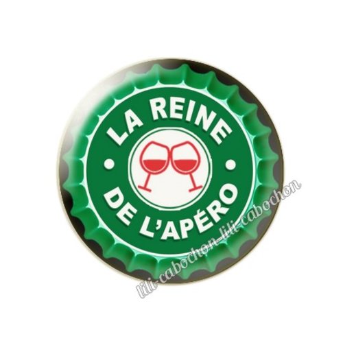 La reine de l'apéro km62 cabochon en résine époxy 25 mm
