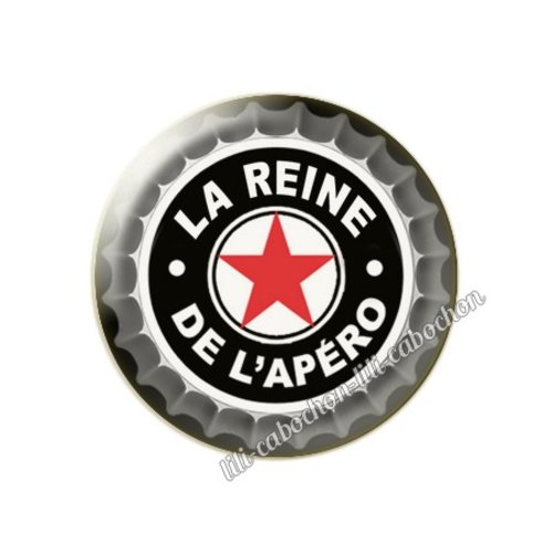 La reine de l'apéro km63 cabochon en résine époxy 25 mm