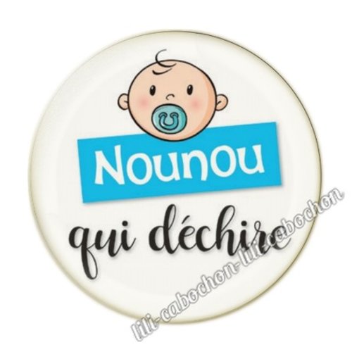Merci nounou kj116 au choix cabochon résine ou en verre avec ou sans support, miroir, magnet, porte clé