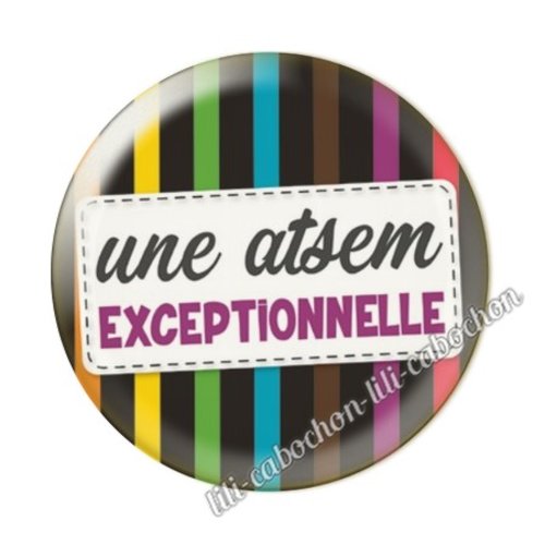Atsem kj129 au choix cabochon résine ou en verre avec ou sans support, miroir, magnet, porte clé