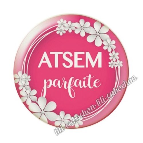 Atsem kj133 au choix cabochon résine ou en verre avec ou sans support, miroir, magnet, porte clé