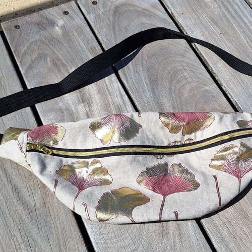 Sac banane en coton doré babette