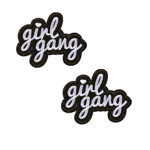 2 patchs girl gang, patchs thermocollants gang de filles, écussons pour personnalisation de vos vêtements et accessoires 6,5 cm