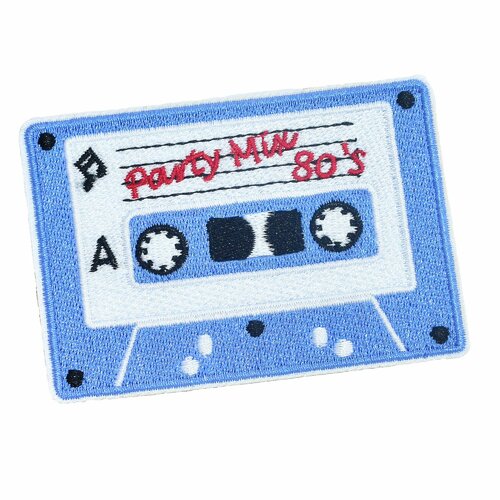 Patch cassette audio party mix 80's cassette rétro, patch brodé k7, musique  customisation 8 cm - Un grand marché