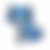 Patch brodé  chat bleu, écusson thermocollant chatte pour customisation de vêtements et accessoires, 7 cm