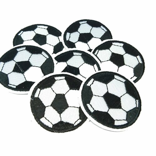 X 3 patchs ballons de football, écussons brodés foot à repasser pour customisation, 3 - 4 ou 5 cm