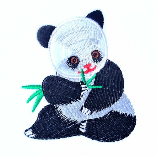 Patch brodé panda, patch thermocollant petit panda, panda chinois, 8,5 cm, customisation de vêtements