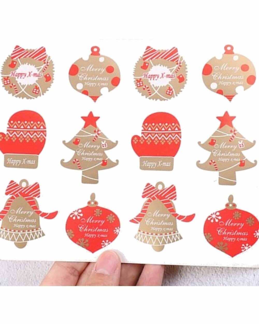 60 étiquettes cadeaux noel, stickers joyeux noël, décoration