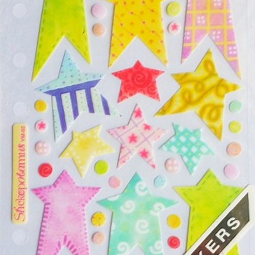 Stickers étoiles en vélin sticko 17 x 10 cm scrapbooking carterie créative