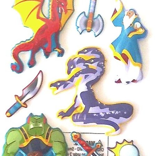 Stickers 3d dragon monde mythique 18 x 10 cm sticko scrapbooking carterie créative