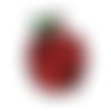 Ecusson pomme à sequins, patch brodé thermocollant fruit 7 cm