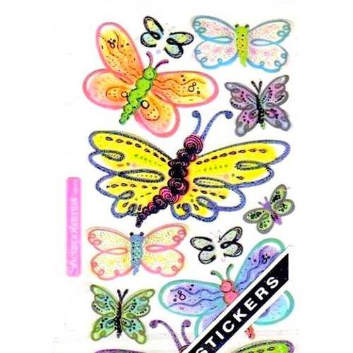 Stickers papillons en vélin sticko 17 x 10 cm scrapbooking carterie créative