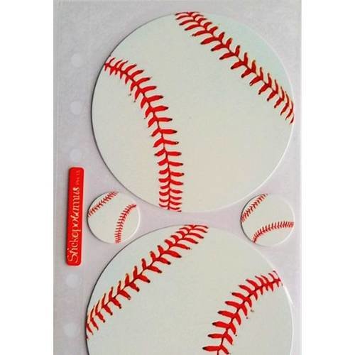 Stickers balles de baseball usa sticko 17 x 10 cm scrapbooking carterie créative