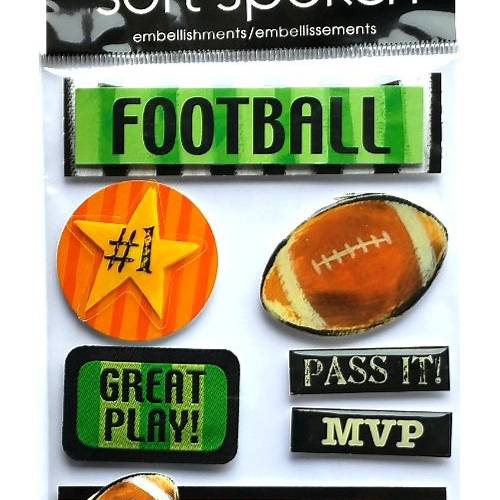 Stickers 3d football américain 19,5 x 11,5 cm scrapbooking carterie créative 