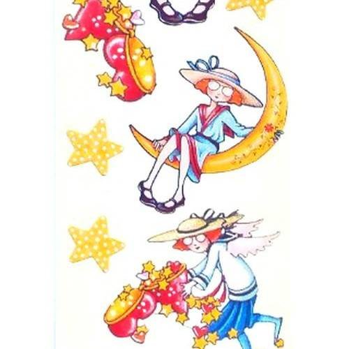 Stickers vintage lune, étoiles melissa neufeld 17,5 x 5 cm scrapbooking carterie créative