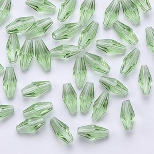 Lot de 10 perles à FACETTES 10mm en Cristal de Bohème Vert Clair