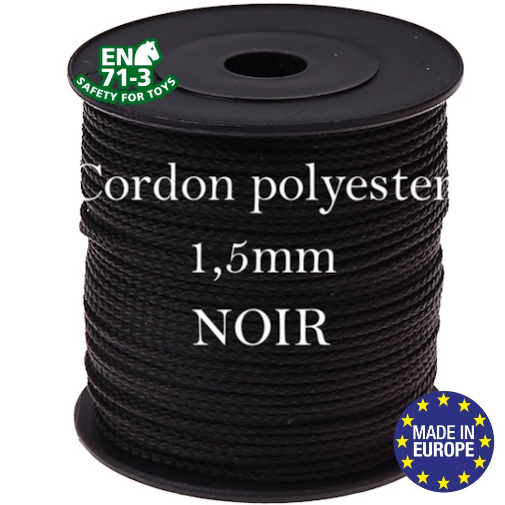 Fil / cordon / cordelette polyester pour attache-tétine 1,5mm