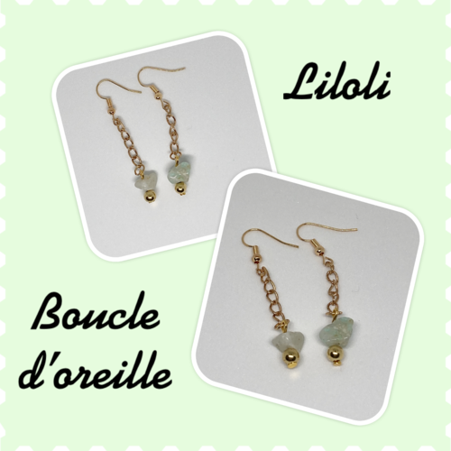 Boucle d’oreilles imitation perle de jade