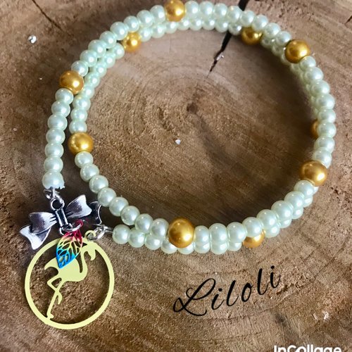 Bracelet fantaisie en perles nacrées