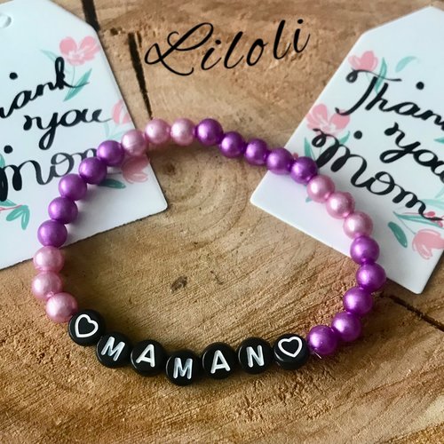 Bracelet fantaisie maman violet