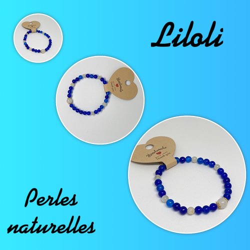 Bracelets perles calcédoines