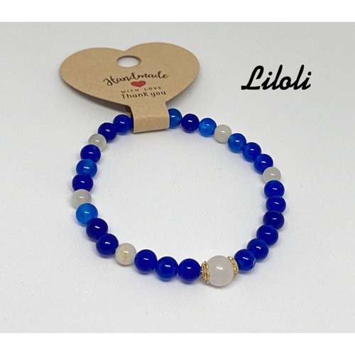 Bracelets perles calcédoines