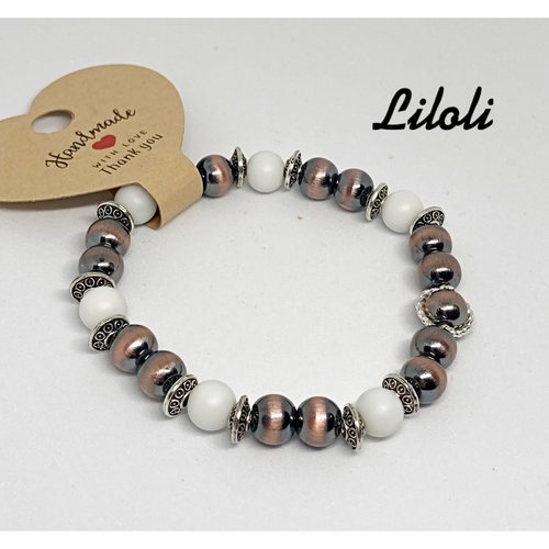 Bracelet hématite style œil de chat