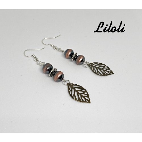 Boucle d’oreille hématite œil de chat