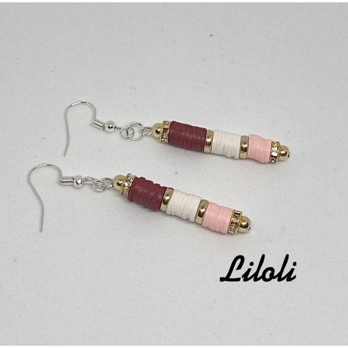 Boucle d’oreille en perles hieshi rose