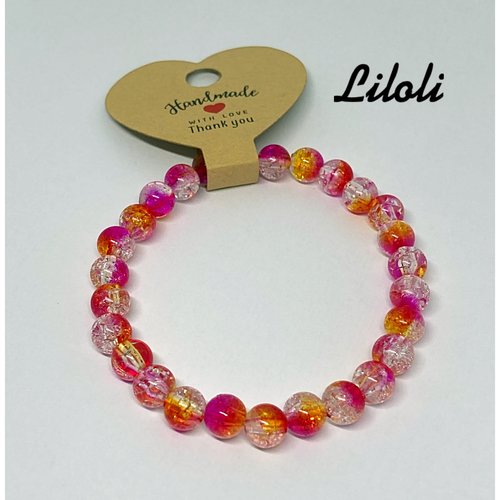 Bracelet en perles de vert rose