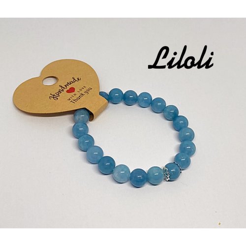 Bracelets perles aigue marine bleu