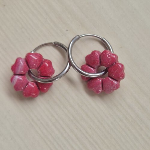 Boucles d'oreilles - pampilles interchangeables pâte polymère