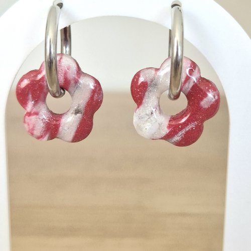 Pampilles fleurs interchangeables bicolore