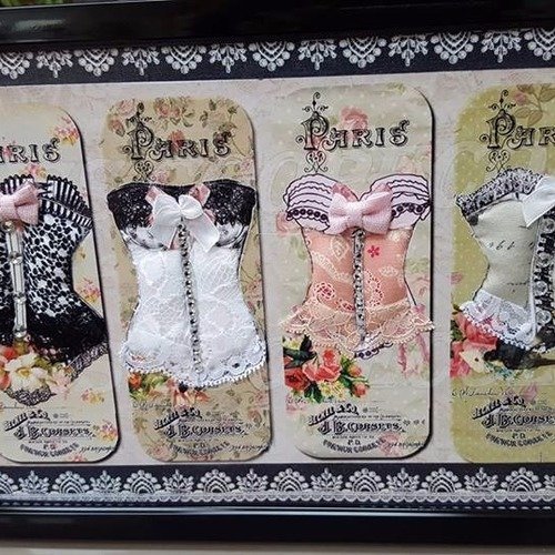 Collection cadre les corsets lilou sur carton plume 