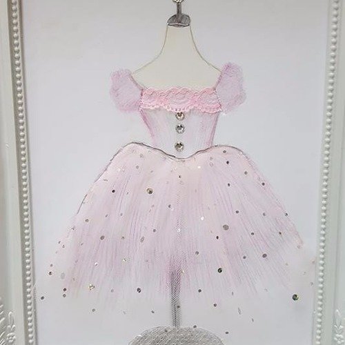 Collection cadre dessin aquarelle la petite robe shabby ....