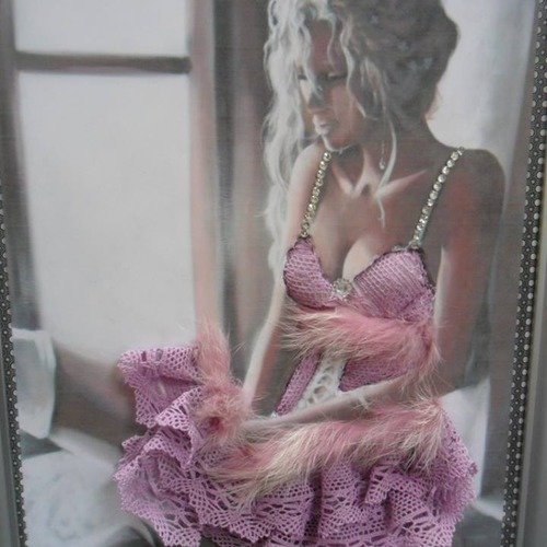 Collection cadre femme corset glamour sur carton plume