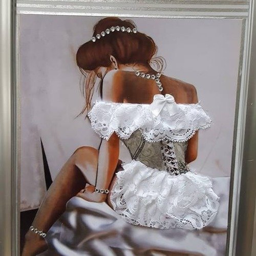 Collection cadre femme au corset shabby sur carton plume 