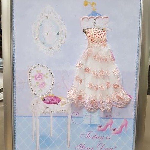 Collection cadre la petite robe shabby chic sur carton plume 